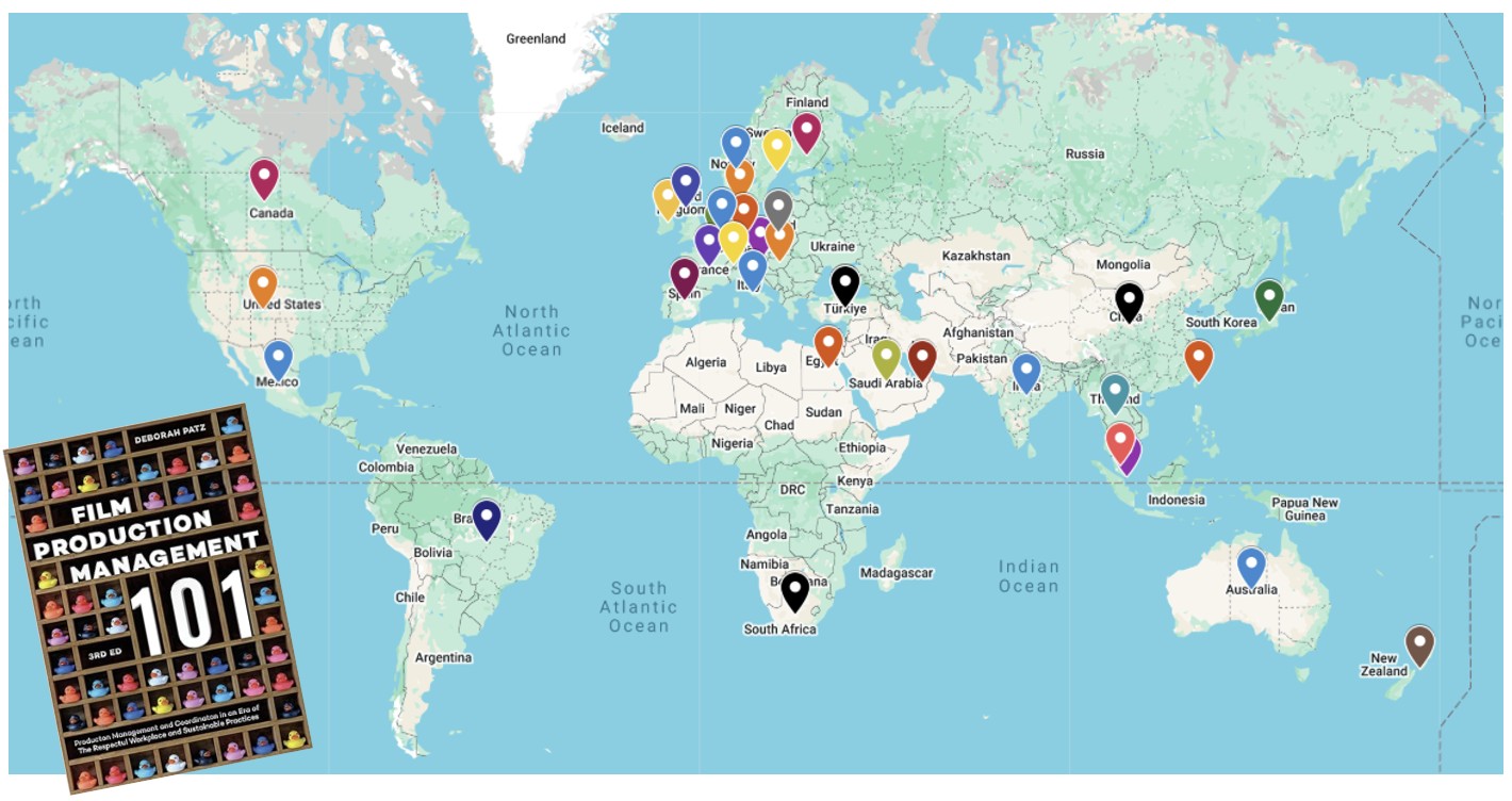 Map of the world locations of the PM101 book