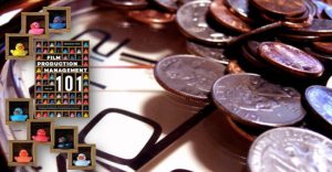 coins and a clock